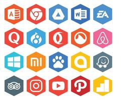 20 sociale media icona imballare Compreso guarda baidu domanda xiaomi aria bnb vettore