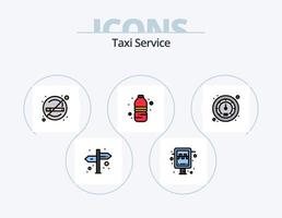 Taxi servizio linea pieno icona imballare 5 icona design. . autista. mobile. macchina. ricerca vettore