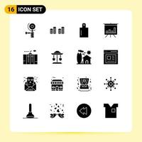 16 creativo icone moderno segni e simboli di bene energia analitica Generatore emergenza modificabile vettore design elementi