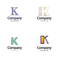 lettera K grande logo imballare design creativo moderno loghi design per il tuo attività commerciale vettore