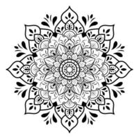 disegno mandala nero su sfondo bianco vettore