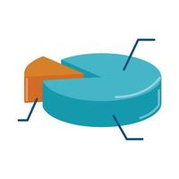 analisi dei dati, icona piana isometrica finanziaria report grafico infografico vettore