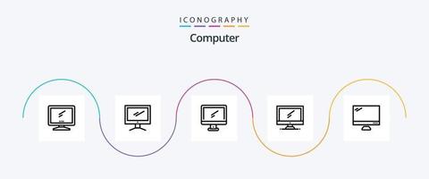 computer linea 5 icona imballare Compreso . vettore