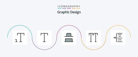 design linea pieno piatto 5 icona imballare Compreso . tutto. sinistra vettore