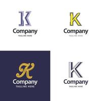 lettera K grande logo imballare design creativo moderno loghi design per il tuo attività commerciale vettore