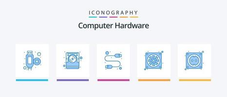 computer hardware blu 5 icona imballare Compreso hardware. cavo. computer. hardware. computer. creativo icone design vettore