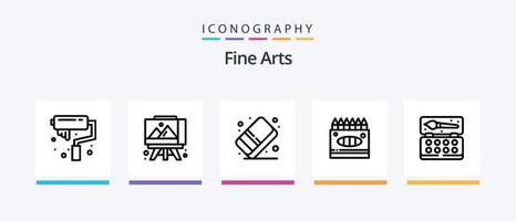 bene arti linea 5 icona imballare Compreso palcoscenico. intrattenimento. arte. rullo. arti. creativo icone design vettore