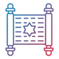 Torah linea pendenza icona vettore