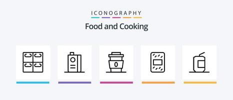 cibo linea 5 icona imballare Compreso rotoli. frutta. cibo. cibo. e. creativo icone design vettore