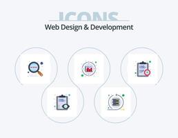 ragnatela design e sviluppo piatto icona imballare 5 icona design. orologio. dati. server. analitica. ricerca vettore