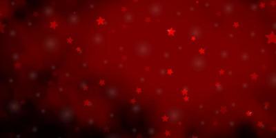 sfondo vettoriale rosso scuro con stelle piccole e grandi