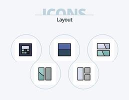 disposizione linea pieno icona imballare 5 icona design. . calcolatrice. telaio. disposizione. telaio vettore
