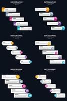 vettore 6 infografica imballare presentazione diapositiva modello 5 passaggi ciclo diagrammi e linea del tempo