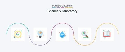 scienza piatto 5 icona imballare Compreso conoscenza. ricerca. bevanda. scienza. atomo vettore