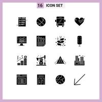 impostato di 16 moderno ui icone simboli segni per grafico zecca autobus bene amore modificabile vettore design elementi