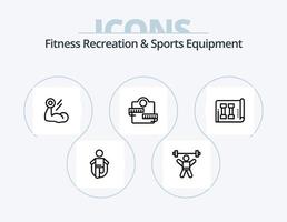 fitness ricreazione e gli sport attrezzatura linea icona imballare 5 icona design. il peso. attrezzatura. tapis roulant. manubrio. salto vettore