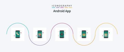 androide App piatto 5 icona imballare Compreso Data. app. calcolatrice. ordine del giorno. App vettore