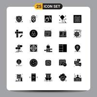 25 creativo icone moderno segni e simboli di wireframe calendario mano giocattolo aquilone modificabile vettore design elementi