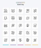 creativo Pasqua 25 schema icona imballare come come natura. amento. evento. mini cuffie. uovo vettore