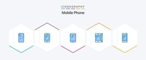 mobile Telefono 25 blu icona imballare Compreso mobile. Telefono. Huawei. penna. mobile vettore