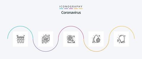 coronavirus linea 5 icona imballare Compreso piastrine. sangue virus. virus. sangue. sicurezza vettore