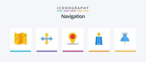 navigazione piatto 5 icona imballare Compreso . navigazione. navigazione. Posizione. strada. creativo icone design vettore