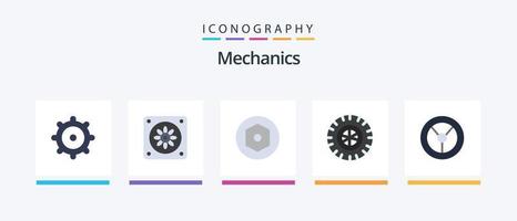 meccanica piatto 5 icona imballare Compreso . pneumatico. . creativo icone design vettore