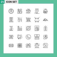 25 creativo icone moderno segni e simboli di Abiti i soldi Pasqua vaso penna modificabile vettore design elementi