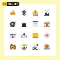 impostato di 16 moderno ui icone simboli segni per ciotole nave sport server collina modificabile imballare di creativo vettore design elementi