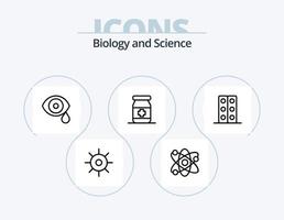 biologia linea icona imballare 5 icona design. droga. natura. biologia. insetto. biologia vettore