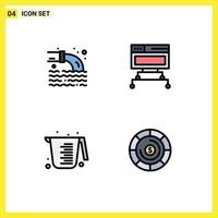 4 creativo icone moderno segni e simboli di tubo cucinando liquame dati misurazione modificabile vettore design elementi