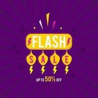 banner di vendita flash. banner di vendita con segno di vendita flash. vettore