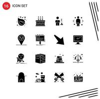 16 creativo icone moderno segni e simboli di direzione confrontare chiave attività commerciale fornitore modificabile vettore design elementi