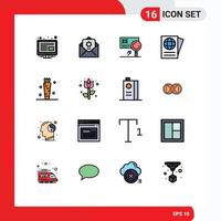 16 creativo icone moderno segni e simboli di cibo carota bancario viaggio documento modificabile creativo vettore design elementi