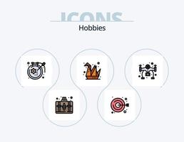 Hobby linea pieno icona imballare 5 icona design. . design. hobby. mestiere. passatempo vettore