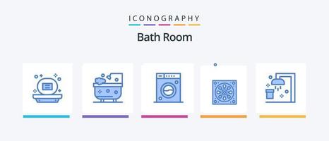 bagno camera blu 5 icona imballare Compreso pulire. gabinetto. pulire. buco. bagno. creativo icone design vettore