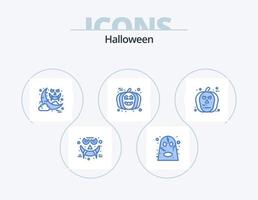 Halloween blu icona imballare 5 icona design. Halloween. avatar. Halloween. zucca. viso vettore