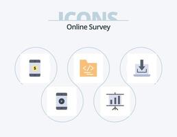 in linea sondaggio piatto icona imballare 5 icona design. . fuori uso. mobile. freccia. attività commerciale vettore