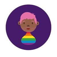 personaggio lesbico nero stile blocco gay pride vettore