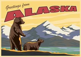 Cartolina dall'Alaska vettore