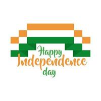celebrazione del giorno dell'indipendenza dell'india con stile piatto bandiera vettore