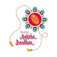 felice raksha bandhan fiore braccialetto accessorio stile piatto vettore