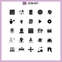 impostato di 25 moderno ui icone simboli segni per avatar umano molecola codice arancia modificabile vettore design elementi