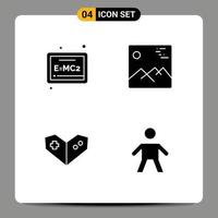 azione vettore icona imballare di 4 linea segni e simboli per tavola stazione di gioco galleria Canada ragazzo modificabile vettore design elementi