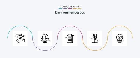 ambiente e eco linea 5 icona imballare Compreso albero. natura. allegro. ambiente. ambiente vettore