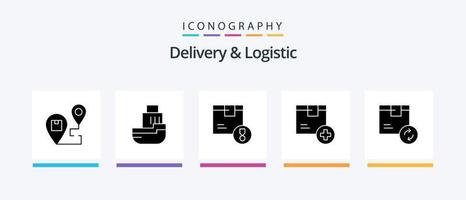 consegna e logistica glifo 5 icona imballare Compreso consegna. Inserisci. spedizione. Prodotto. consegna. creativo icone design vettore