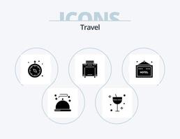 viaggio glifo icona imballare 5 icona design. viaggio. Hotel. bussola. viaggio. Borsa vettore
