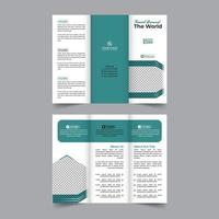 viaggio trifold opuscolo annuale rapporto coperchio, attività commerciale tri piegare aziendale opuscolo copertina o aviatore design. volantino presentazione. Catalogare con astratto geometrico sfondo. moderno modello vettore