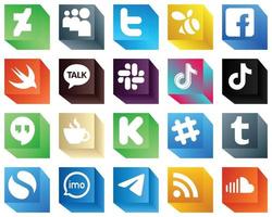 3d sociale media marca icone per sociale media 20 icone imballare come come caffeina. veloce. Cina e douyin icone. versatile e alta qualità vettore