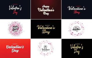 rosso piatto design San Valentino giorno etichetta imballare vettore